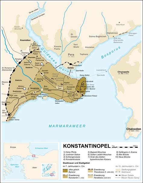 Constantinople A Connaitre Historiquescartes Constantinople Map