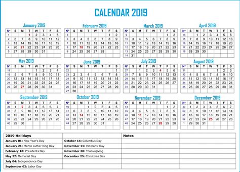 2019 Us Holidays Calendar Holiday Calendar School Holiday Calendar