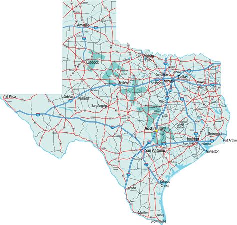 A Road Map Of Texas United States Map