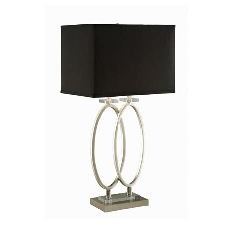Table Lamp Brushed Nickel Finish And Black Shade