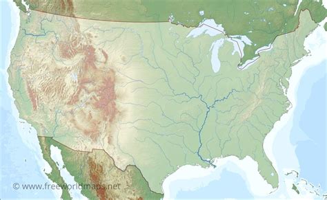 Us Rivers Map Blank Outline Map Of The United States With Rivers