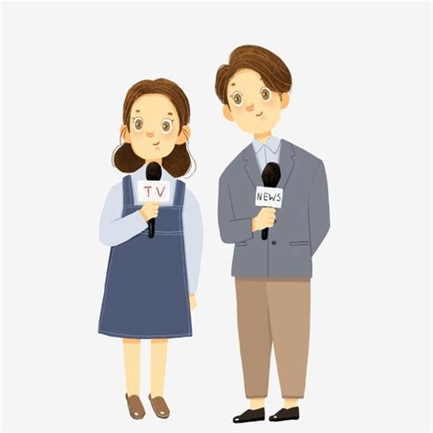 Two Reporters Who Broadcast News News Reporter Character Png