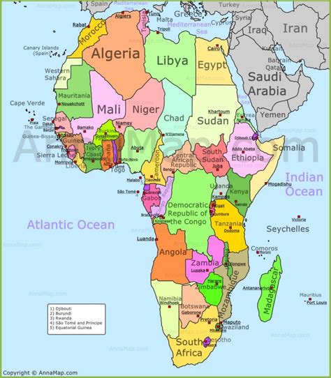 Maybe you would like to learn more about one of these? Africa Map | Political map of Africa with countries - AnnaMap.com