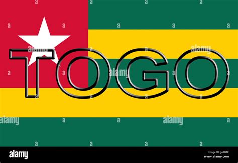 Illustration Du Drapeau National Du Togo Avec Le Pays écrit Sur Le