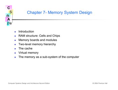 Chapter 7 Memory System Design