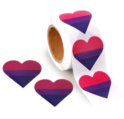 Bisexual Bi Pride Heart Sticker Pack 5 Stickers Per Order Etsy