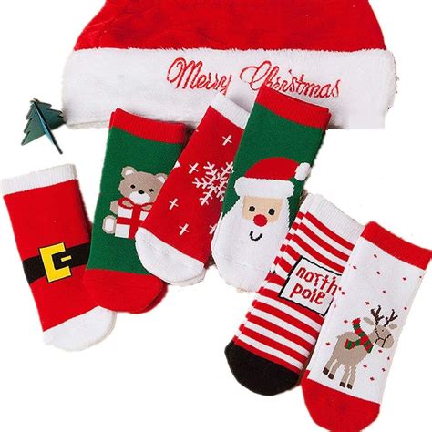 Festive Feet Christmas Toddler Socks 6 Pairs For Boys Or Girls Ages