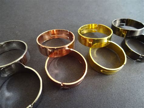 10 Pack Ring Components Adjustable Rings 4 Color Choices Iron Ring