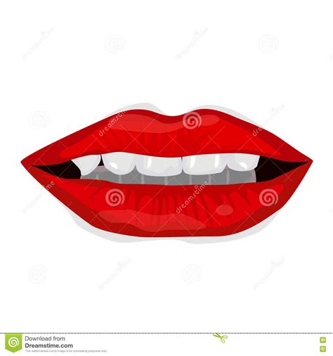 Beautiful Glossy Female Lips On White Background Stock Illustration