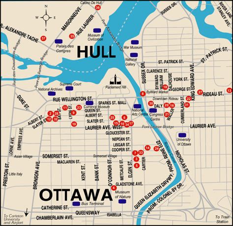 Ottawa Tourist Map Ottawa Mappery