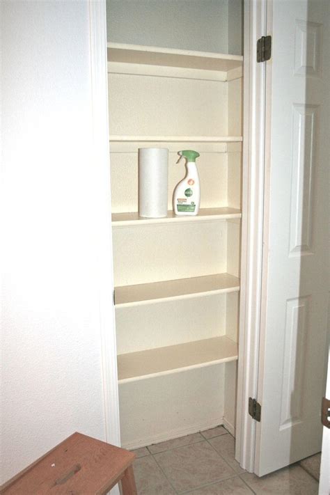 See more ideas about home, building shelves in closet, closet makeover. empty linen closet - Lilly's Cleaning Service