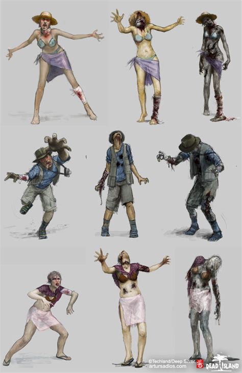 Gallery of captioned artwork and official character pictures from dead rising, featuring concept art for the game's characters by naru omori, keiji ueda, and toshihiro suzuko. Artur Sadlos - drawing things: Dead Island concept art ...
