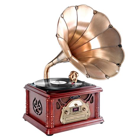 Vintage Classic Retro Phonograph Gramophone Vinyl Record Player Turntable Bluetooth