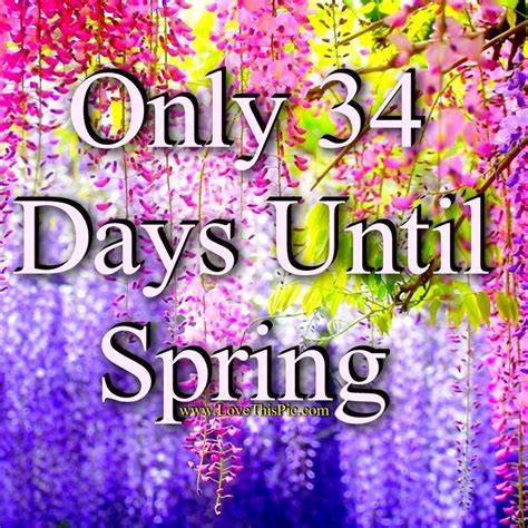 Only 34 Days Until Spring Pictures Photos And Images For Facebook
