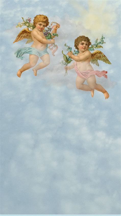 Clouds And Cherubs Wallpaper With Sunny Vsco Filter Angel Wallpaper Cute Wallpaper Backgrounds