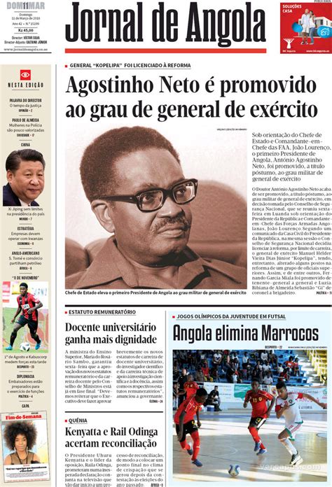 Capa Jornal De Angola De 2018 03 11