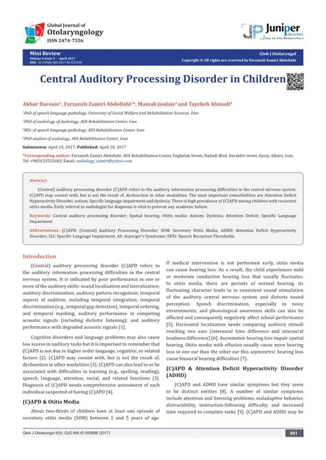 Auditory Processing Disorder Iep Goals