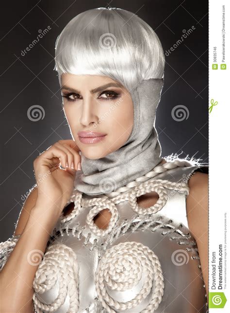 Photo Of Beautiful Woman With White Hair Stock Photo Image Of