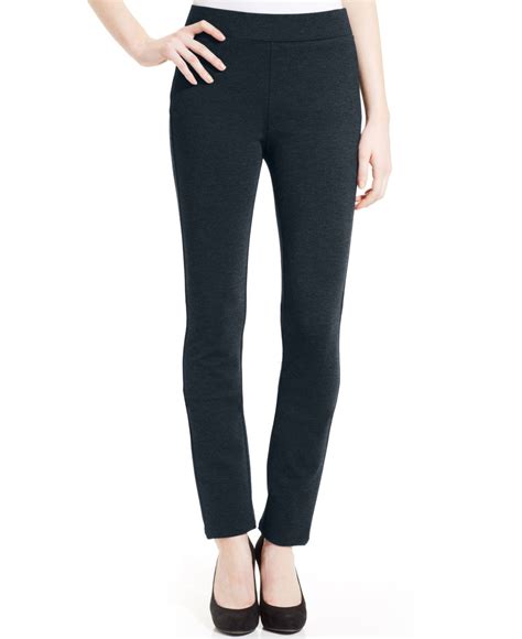 Nydj Jody Straight Leg Ponte Knit Pull On Pants In Black Lyst