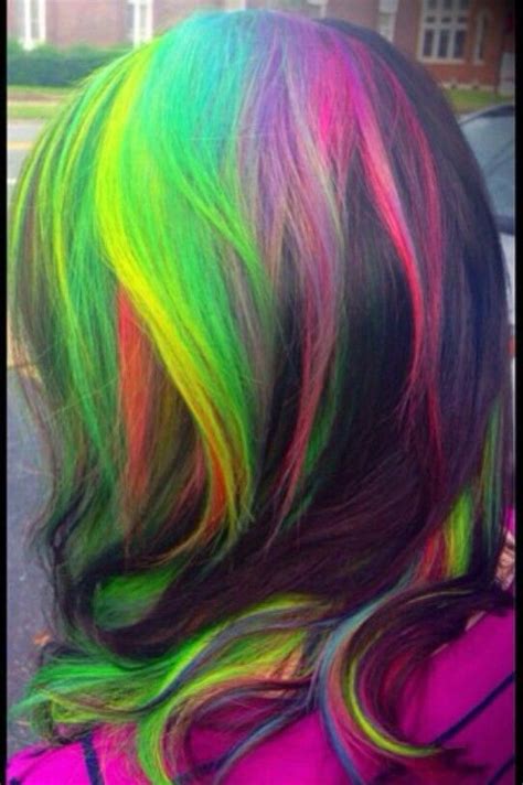 Green Race Rainbow Dyed Hair Edgy Hair Coloured Hair Hair