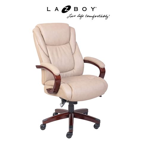 The comfortcore seat cushion construction and padded armrests enhance the chair's comfort. La-Z-Boy Miramar Executive Office Chair - Taupe ...