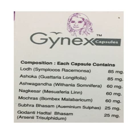 Herbal Supplements For Menstruation Problem In Women 100 Gynex Capsules