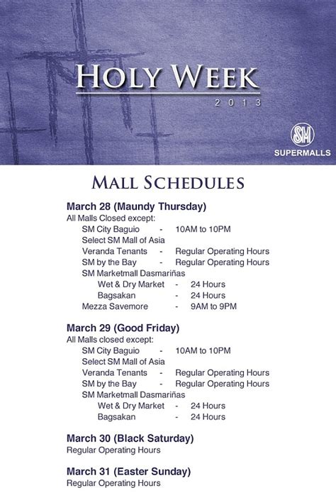 Backpacking Philippines and Asia: SM Mall Hours Holy Week: Megamall ...
