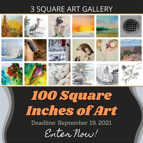 3 Square Art Gallery Presents 100 Square Inches Of Art Square Art