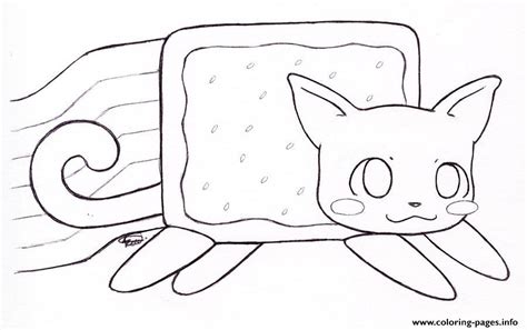 Nyan Cat By Kitty Coloring Page Printable