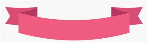 Pink Ribbon Banner Down Arc With Fold End Pink Ribbon Banner Clipart