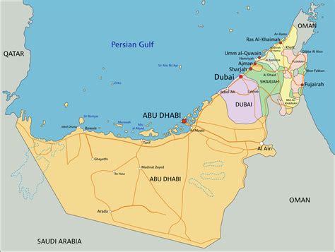 Detailed Political Map Of United Arab Emirates Ezilon Maps Gambaran