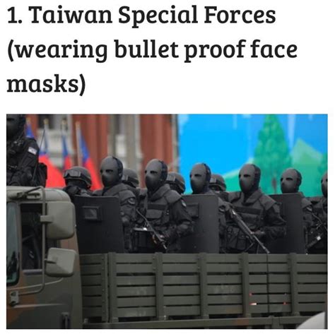 Taiwan Special Forces Wearing Bullet Proof Face Masks Special