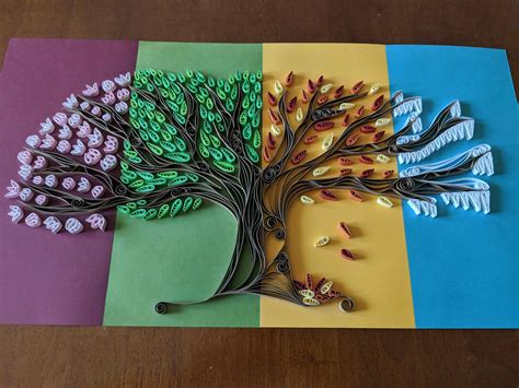 I Made A Four Season Tree Out Of Paper Rsomethingimade