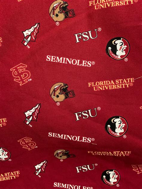 Florida State University Fabric Fsu Fabric Fsu Seminoles Etsy Canada