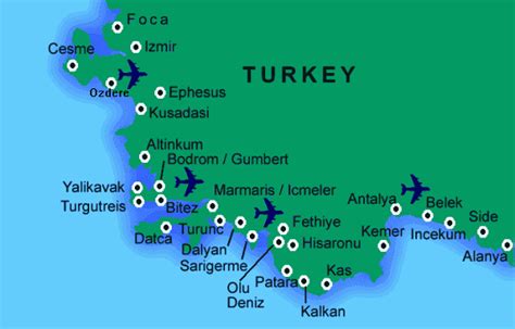 Map Of Turkey Resorts Free Printable Maps