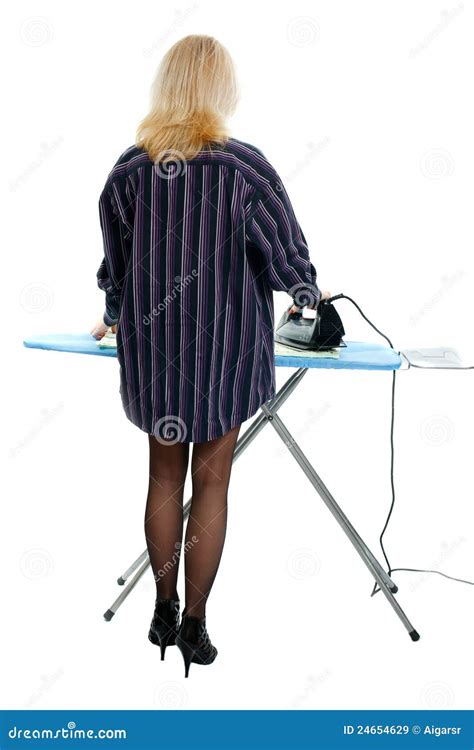Sexy Housewife Ironing Clothes Royalty Free Stock Images Image 24654629