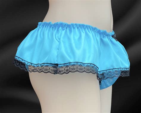 Sissy Satin Frilly Naughty Panties For Men Demi Thong Crossdresser Drag Ebay