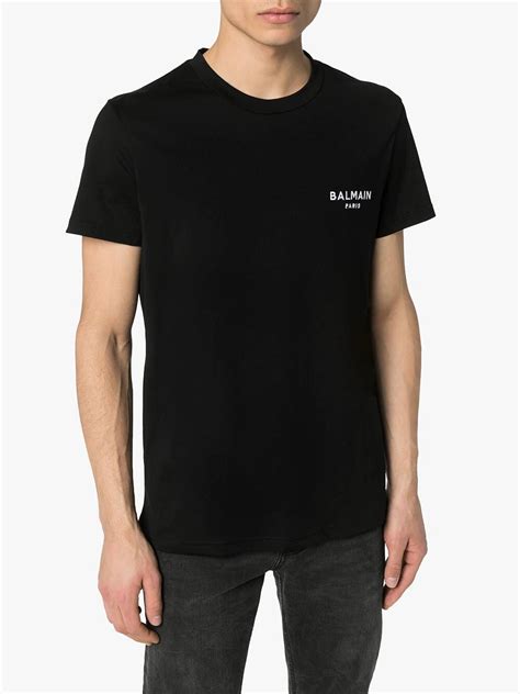 Camiseta negra logo BALMAIN - Eg10 Salou