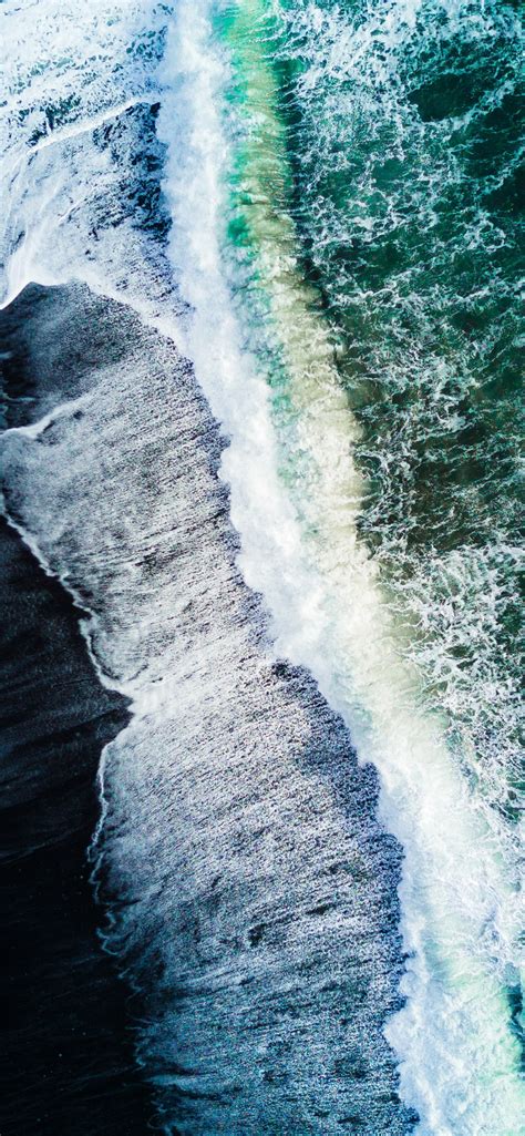Reynisfjara Black Sand Beach Wallpaper 4k Waves Aerial
