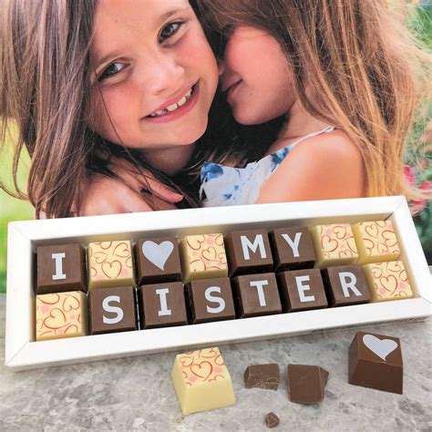 Personalised I Love My Sister Chocolate T By Cocoapod Chocolates