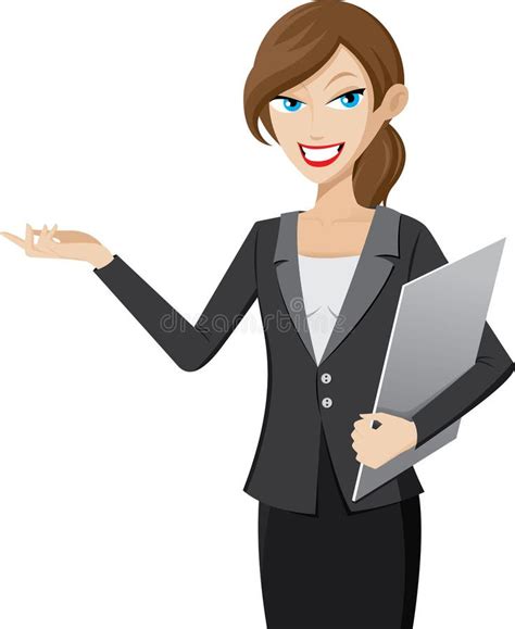 Presentation Girl Is Holding A Clipboard Stock Vector Illustration Of