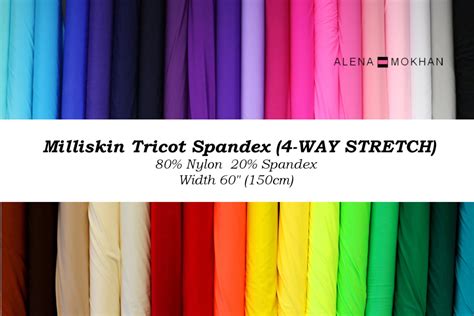 76 Colors Shiny Milliskin Nylon Spandex 4 Way Stretch Fabric Etsy
