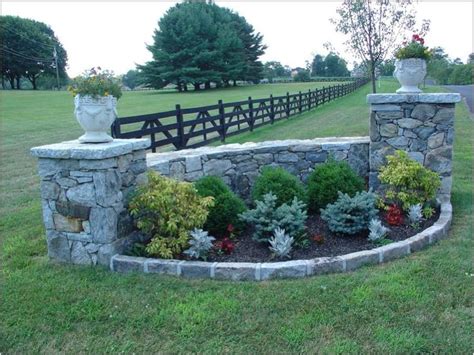 Flagstone Entrance Wall Driveway Entrance Landscaping Landscaping