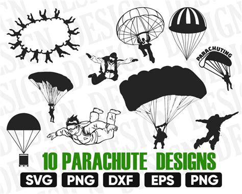 Parachute Svg Parachute Vector Parachuting Svg Skydive Svg Etsy