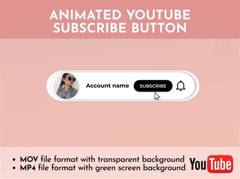 Custom Animated Youtube Subscribe Button Overlay Animation For Etsy