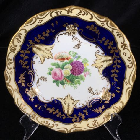 English Porcelain Plate Painted With Flowers C 1860 Moorabool