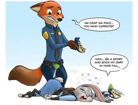 Nick Accidentally Tranquilizes Judy Zootopia Anime Zootopia Comic