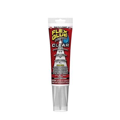 Flex Glue Strong Rubberized Waterproof Adhesive 4 Ounce Clear