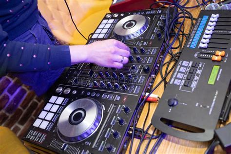 Close Up Equipment At The Disco In The Club Stock Photo Image Of