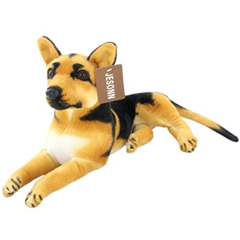 Jesonn Realistic Stuffed Toy Animals German Shepherd Dog Plush For Kids